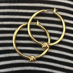 Two pair Kate Spade earrings, bow studs/knot hoops